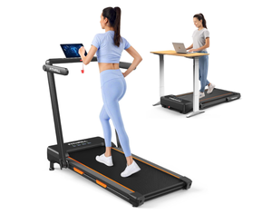 lot 369 image: Fithrill Walking Pad Treadmill with Auto Incline, Under Desk Treadmill for Home or Office, 300LBS Weight Capacity, 9% Incline with 3 Slopes