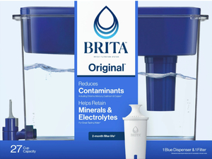 lot 375 image: Brita Extra Large Ultramax 27 Cup Blue Filtered Water Dispenser with 1 Standard Filter