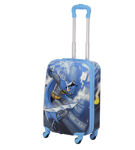 lot 384 image: DC Comics Batman 21 Inch Kids Rolling Luggage, Hardshell Carry On Suitcase with Wheels, Blue