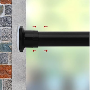 lot 388 image: Refrze Room Divider Tension Curtain Rod, 122-150 Inch Tension Shower Curtain Rods