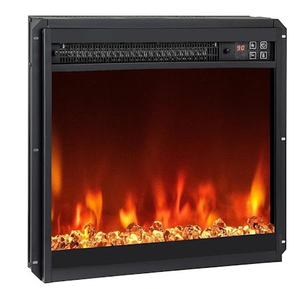 lot 398 image: COSTWAY 18 Inch Recessed Fireplace Heater, Electric Fireplace Insert wMulti-Color Flame & Crystal Ember Bed, Remote Control, 9H Timer, Built-in Thermostat & Overheat Protection, 1500W