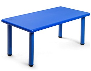 lot 44 image: DORTALA 47  23.5 Inch Rectangular Kids Table, Children School Activity Table for Reading Drawing Dining Playing, Multifunctional Plastic Table wSteel Pipe, Toddler Furniture for Boys & Girls, Blue