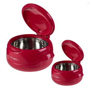 lot 140 image: LOT OF 3 Kitchen HQ Large & Small Thermal Microwaveable Insulated Bowls wLids