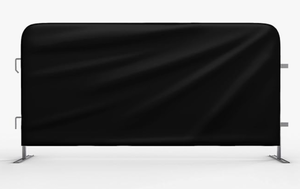 lot 485 image: LOT OF 3 Heavy Duty Portable Crowd Control 8ft Barricade Jacket Cover - Angry Bull Barricades