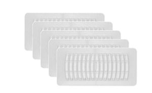 lot 489 image: (5 pack) Imperial 4-inch x 10-inch White Plastic Louvered, Floor Register, Rectangular, Household Vent Cover