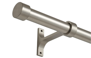 lot 495 image: Brushed Nickel Curtain Rods for Windows 28 to 48 Inch,Adjustable Drapery Rods with Aluminum End Cap and Full Surround Brackets,1-Inch Window Curtain Rod for Wall and Ceiling Mount