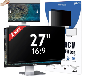 lot 293 image: 27 Inch Privacy Screen for Computer Monitor 169 Aspect Ratio, Eye Protection Anti Blue Light Glare Shield, 27inch Removable Black Blackout Anti Spy Desktop Security Private Filter