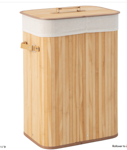 lot 455 image: Costway Natural Bamboo Laundry Hamper 72L