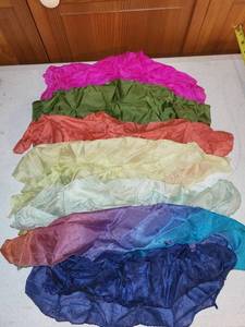 lot 31K image: Set of 8 Colorful Sheer Play Scarves Assorted Colors