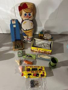 lot 24B image: Collection of Vintage Toys, Books, Baby Shoe, and Childrens Items