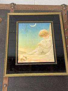 lot 35B image: 1932 Slumberland Framed Art Print by Brown & Bigelow