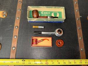 lot 56B image: Vintage Smoking Pipe Lot with Comet and Greenwich House Boxes
