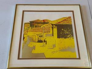 lot 70 image: Framed Print of Mediterranean Village Scene by Kenneth Stone