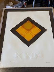 lot 76 image: Framed Abstract Geometric Art Print by Ilya Bolotowsky
