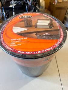 lot 81 image: Eldon Mesh Workspace Set with Pencil Holder, Sorter, and Wastebasket