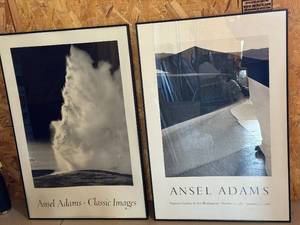 lot 82 image: Framed Ansel Adams Poster Set and Celebration Booklet