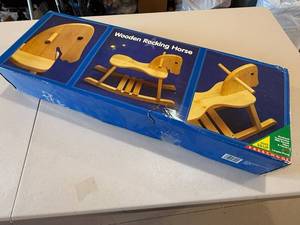 lot 85 image: Unopened Wooden Rocking Horse for Preschool Ages 2 and Up