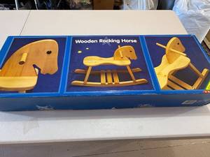 lot 86 image: Wooden Rocking Horse for Preschool Ages 2 and Up