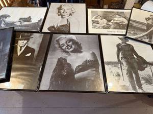 lot 105 image: Set of 8 Framed Classic Hollywood Black and White Prints