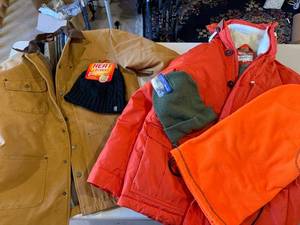 lot 113 image: Winter Outerwear Collection with Wrangler and Goodfellow Jackets plus Hats and Fleece Gaiter