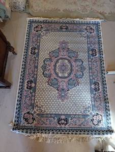 lot 38 image: Bombay Area Rug 39x59 Inch with Blue and Pink Oriental Pattern