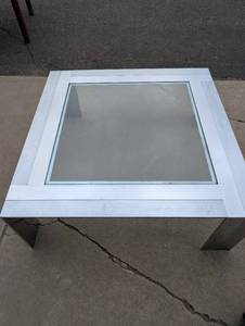 lot 177 image: Renato Zevi Italian Chrome and Stainless Steel Modern Coffee Table