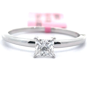 lot 29 image: NEW 0.50 Carat Diamond Solitaire Ring in 14k White Gold Retail $1,395 VIDEO