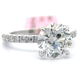 lot 1 image: NEW 3.50 Carat Diamond PavRing in 14k White Gold w Report VIDEO