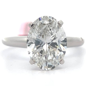 lot 2 image: 4 Carat Oval Diamond Solitaire Ring in 14k White Gold Retail $5,995 VIDEO