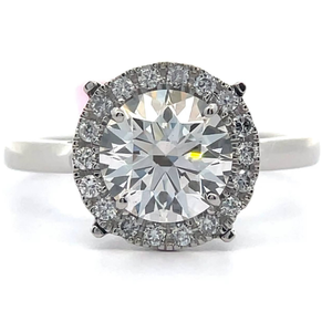 lot 7 image: NEW 2.30 Carat Diamond Halo PavRing in Platinum Retail $3,495 VIDEO