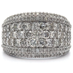 lot 13 image: NEW 2 Carat Natural Diamond PavTapered Ring in White Gold Retail $4,495 VIDEO
