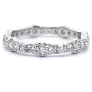 lot 40 image: 1.07 Carat PavDiamond Bamboo Stacking Ring VIDEO