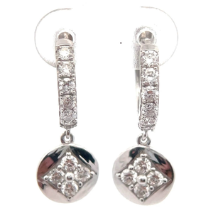 lot 43 image: 0.75 Carat Diamond Dangle Charm Huggie Hoop Earrings Retail $495 VIDEO