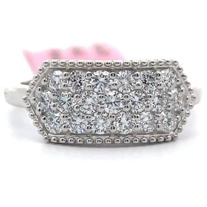 lot 44 image: 0.76 Carat Diamond PavGeometric Ring Retail $445 VIDEO
