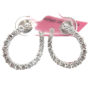 lot 46 image: 1.76 Carat Diamond Front-Facing Open Hoop Earrings Retail $895 VIDEO