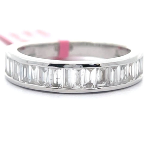 lot 47 image: 1 Carat Diamond Baguette Channel Semi-Eternity Ring Retail  $445 VIDEO