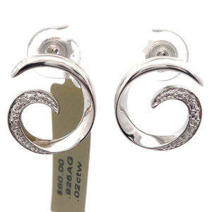 lot 51 image: Artistic Coiled PavDiamond Swirl Earrings Retail $80 VIDEO