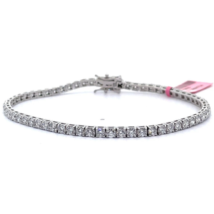 lot 4 image: NEW 5 Carat Diamond Tennis Bracelet in 14k White Gold Retail $6,995 VIDEO