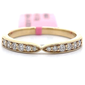 lot 33 image: NEW 0.25 Carat Diamond Pinched Stacking Ring in 14k Yellow Gold Retail $1,495 VIDEO