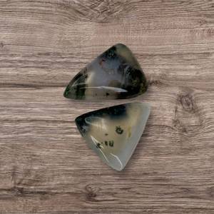 lot 54F image: 17.74 Carat Natural Moss Agate (Pair)