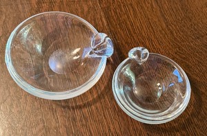lot 33D image: LR - Set of 2 Vintage Steuben Glass Bowls Including a Vintage Steuben Olive Dish  Snail Dish