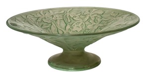 lot 45D image: K - Vintage Consolidated Glass Bowl with Floral Relief, 11 Inch