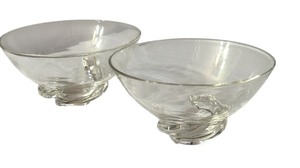 lot 83D image: K - Pair of Vintage Steuben Spiral Bowls by Donald Pollard