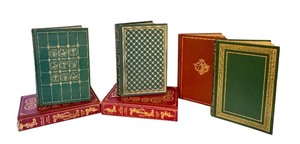 lot 87D image: LR - Set of 6 Decorative Classic Literature Books with Leatherette Covers