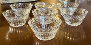 lot 88D image: K - Set of 7 Vintage Hawkes Crystal Dessert Bowls