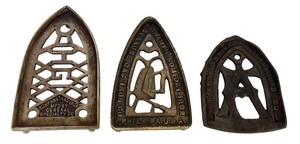 lot 89D image: K - Set of 3 Vintage Cast Iron Trivets Assorted Designs