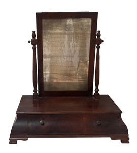 lot 63R image: MB - Antique Gentlemans Shaving Mirror with Drawer