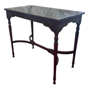 lot 90R image: MB - Vintage Wood Accent Table with Turned Legs