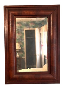 lot 132R image: MB - Vintage Wall Mirror with Wood Frame