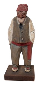 lot 165R image: MB - Vintage Hand Carved Wooden Figurine
